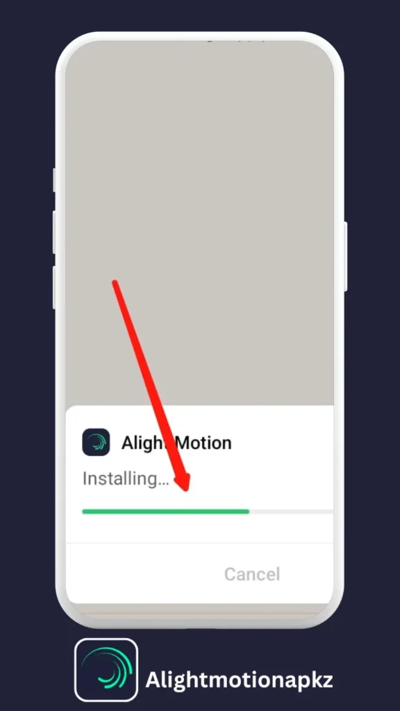 Alight Motion Premium APK Installation start