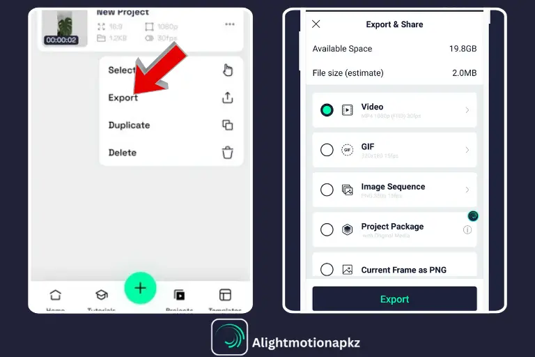 Alight Motion MOD APK Latest Version Feature Integrated Sharing