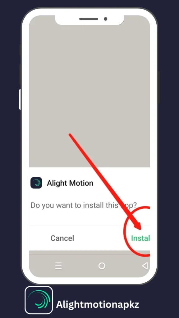 Alight Motion APK Old version install button screenshot