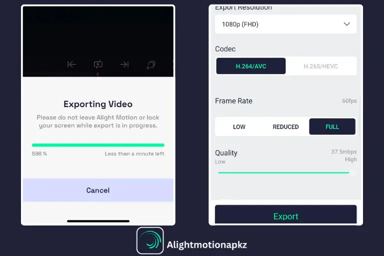 Alight Motion MOD APK for iOS Feature Video Export